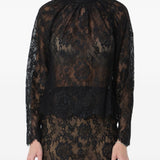 Blusa in pizzo in nero 
