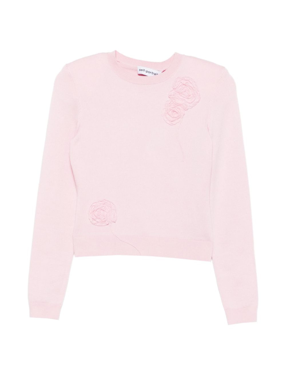 Cardigan in maglia con fiori in rosa