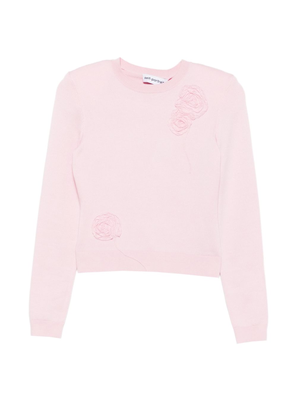 Cardigan in maglia con fiori in rosa 