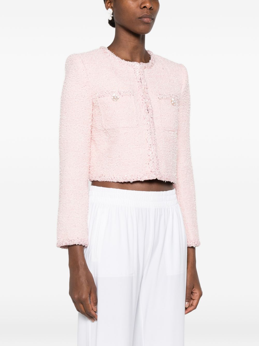 Giacca con paillettes in rosa 