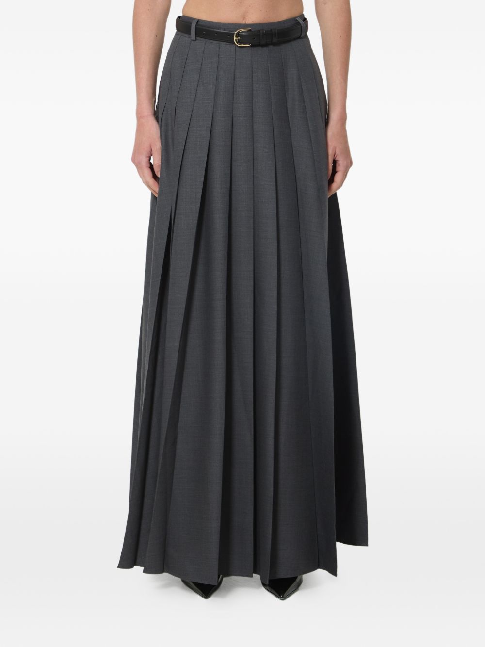 Gonna maxi plisettata in grigio 