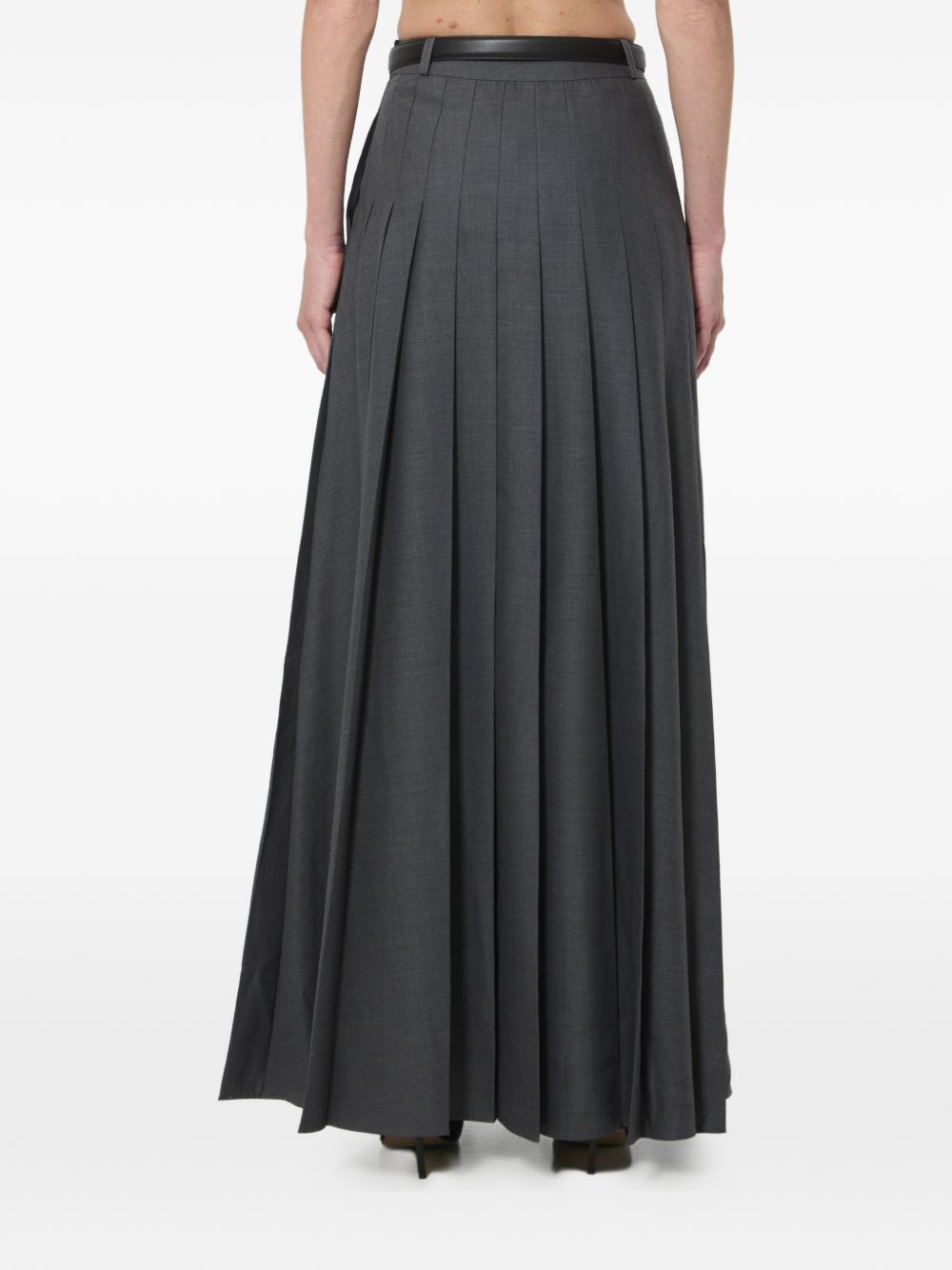 Gonna maxi plisettata in grigio 
