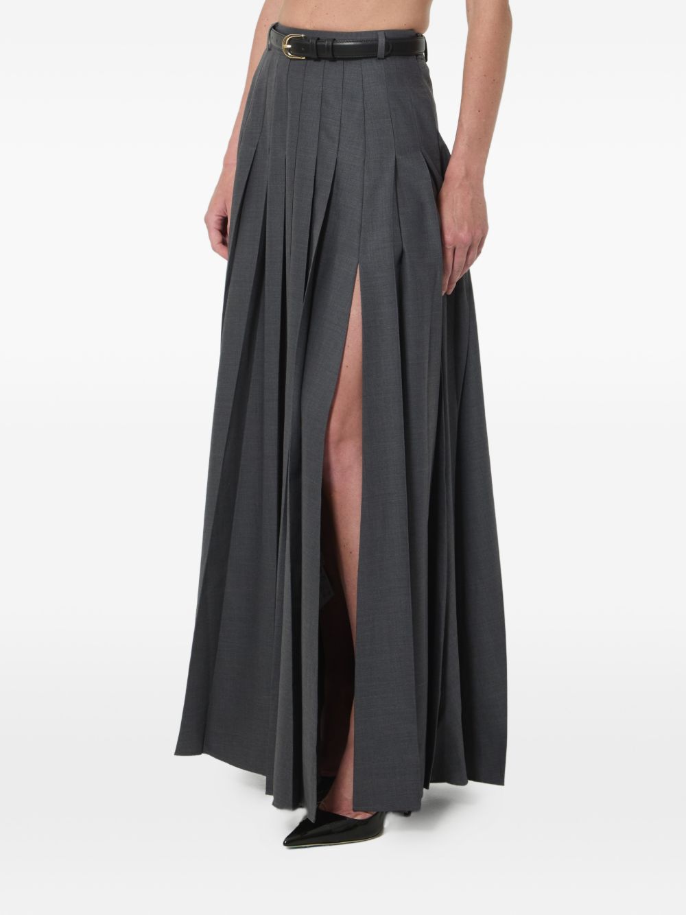 Gonna maxi plisettata in grigio 