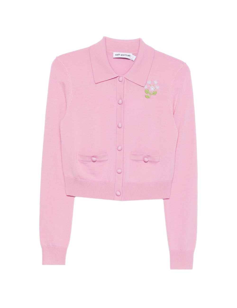 Cardigan con ricami floreali