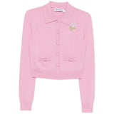 Cardigan con ricami floreali 