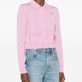 Cardigan con ricami floreali 