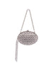 Oval clutch with silver crystals