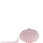 Borsa ovale con catena di cristalli in rosa 