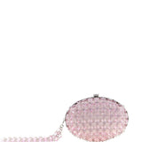 Clutch ovale con cristalli in rosa 