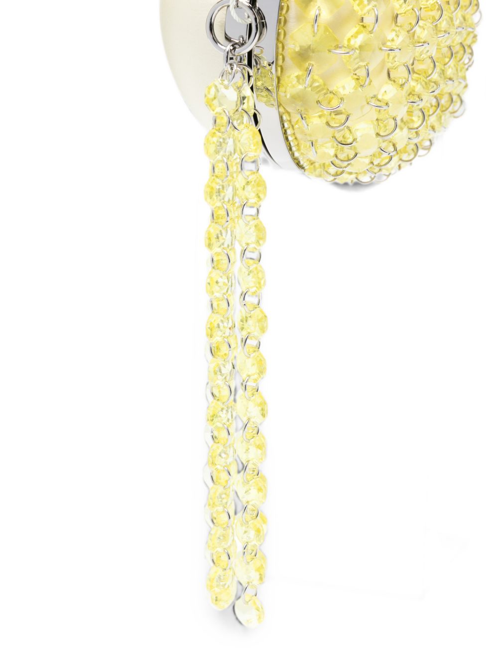 Clutch in raso giallo con cristalli 