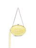 Oval clutch with crystals in yellow