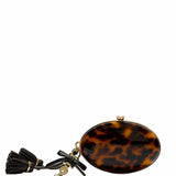 Clutch con chiusura a fermaglio con fiocco in nero 