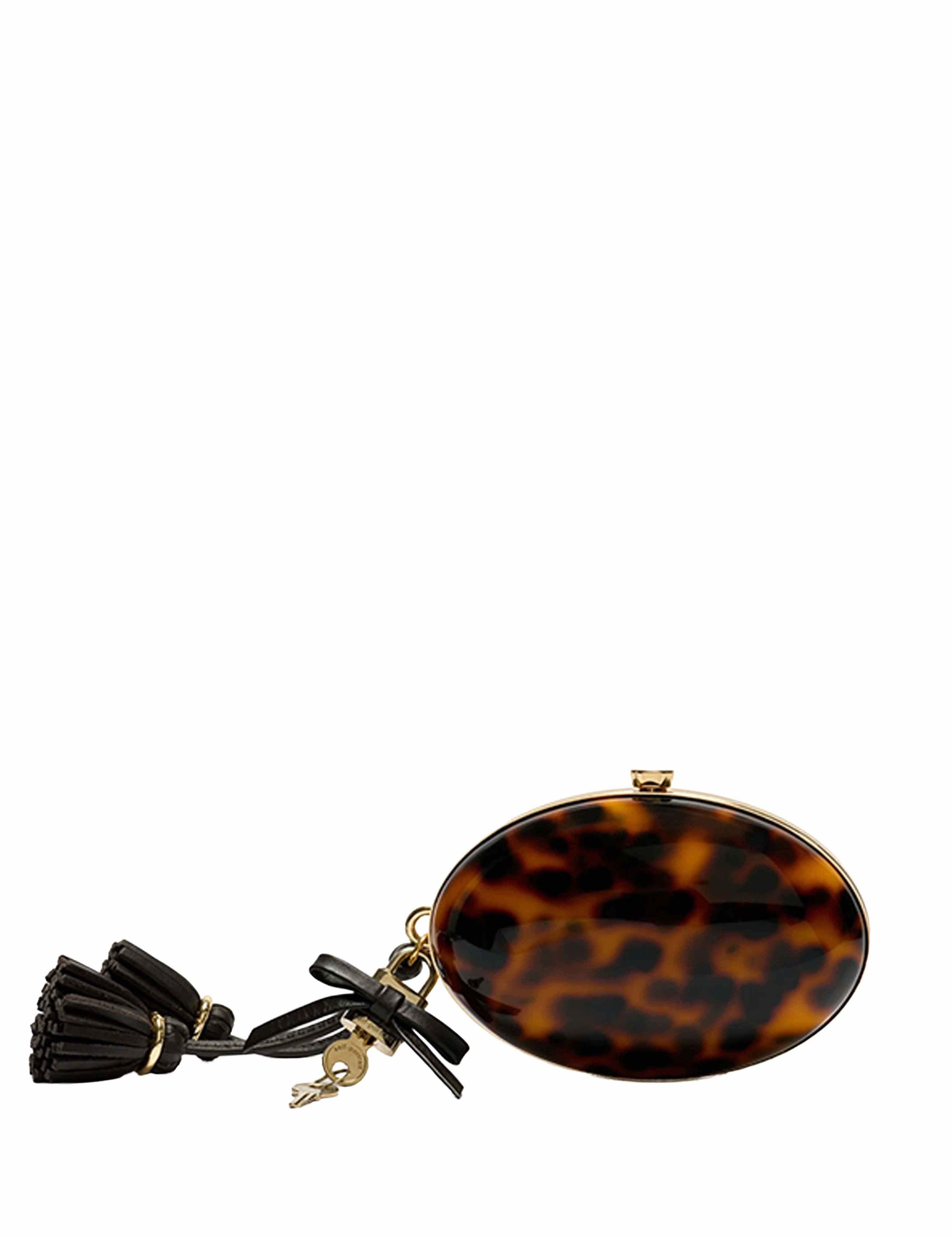 Clutch con chiusura a fermaglio con fiocco in nero 