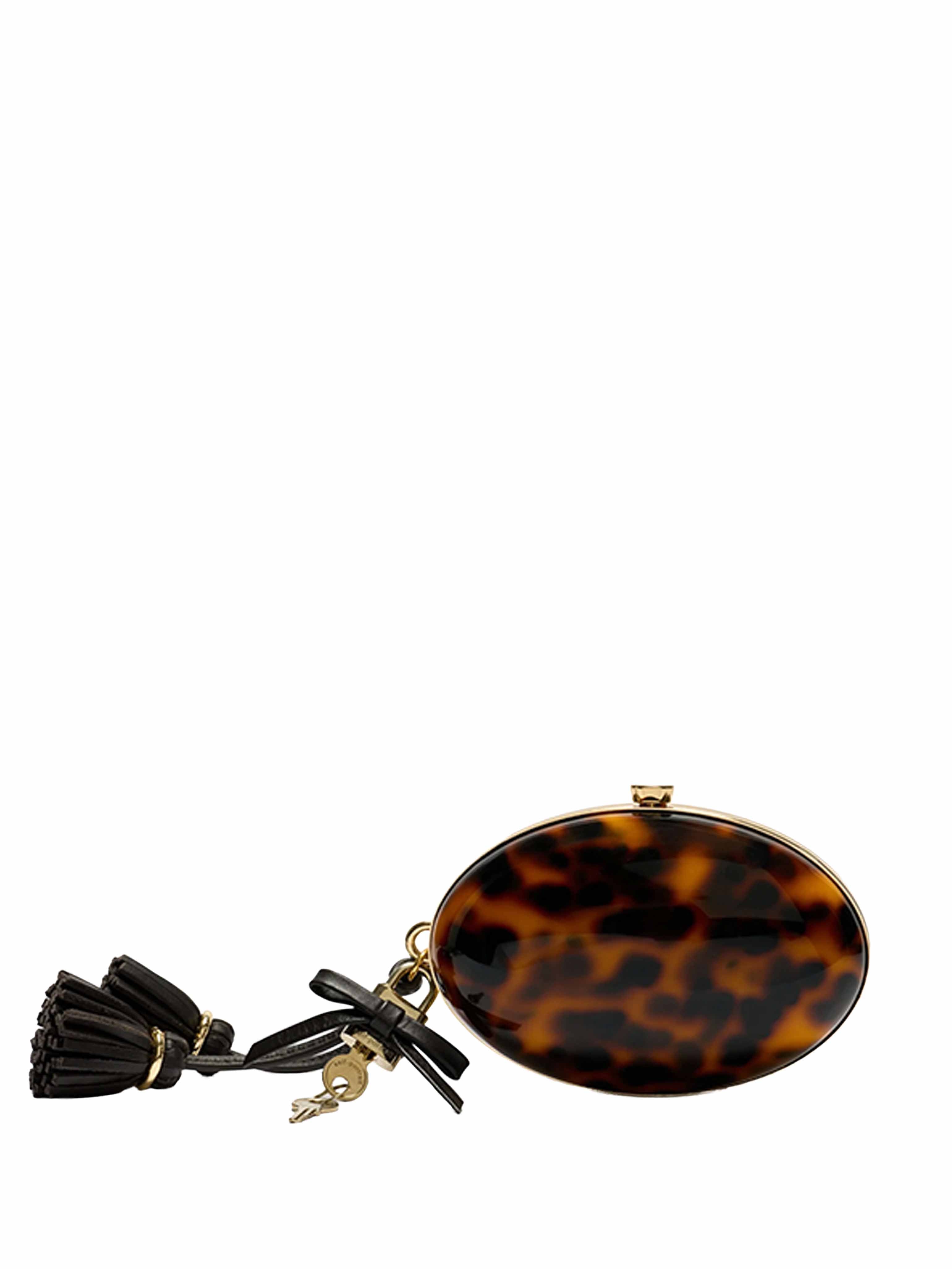 Clutch con chiusura a fermaglio con fiocco in nero 