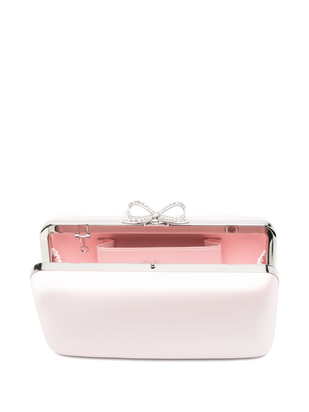 Clutch in raso con fiocco in rosa 
