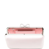 Clutch in raso con fiocco in rosa 