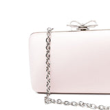 Clutch in raso con fiocco in rosa 