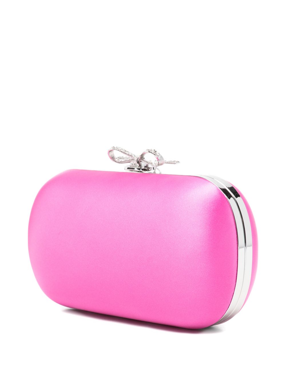 Clutch in raso con fiocco in rosa 