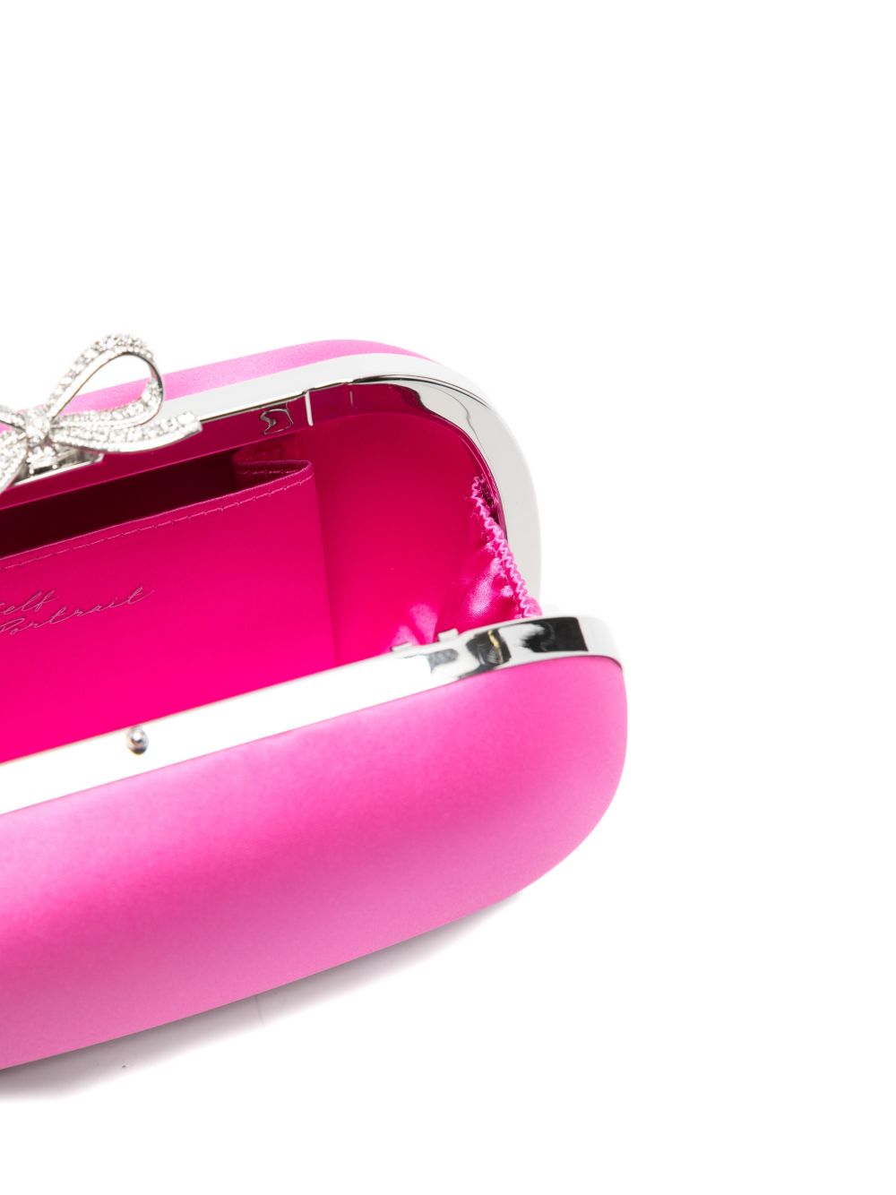 Clutch in raso con fiocco in rosa 