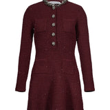 Minivestito con dettaglio gioielli in bordeaux 