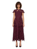 Draped Neve midi dress in burgundy