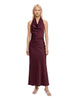 Reannon draped long dress in purple