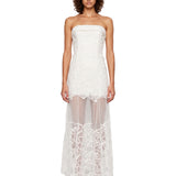 Abito lungo bustier Rennis in bianco 