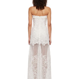 Abito lungo bustier Rennis in bianco 