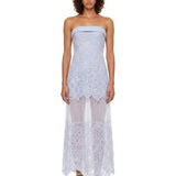 Abito lungo bustier Rennis in azzurro 