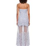 Abito lungo bustier Rennis in azzurro 