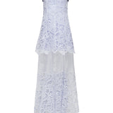 Abito lungo bustier Rennis in azzurro 