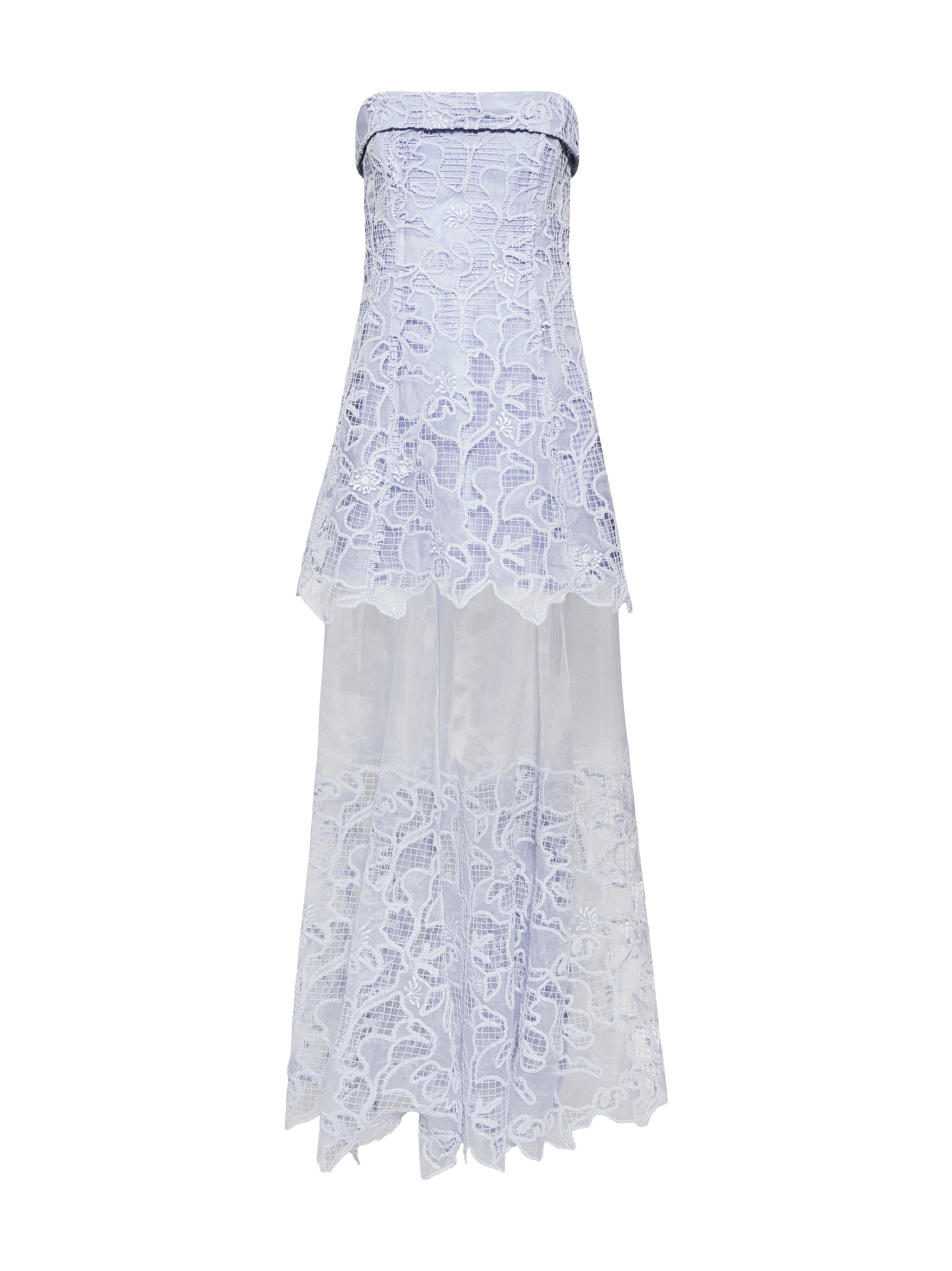 Abito lungo bustier Rennis in azzurro 