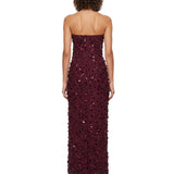 Abito lungo bustier Serafina in bordeaux 