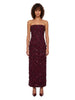 Serafina long bustier dress in burgundy
