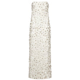 Abito senza spalline con design floreale Serafina in bianco 