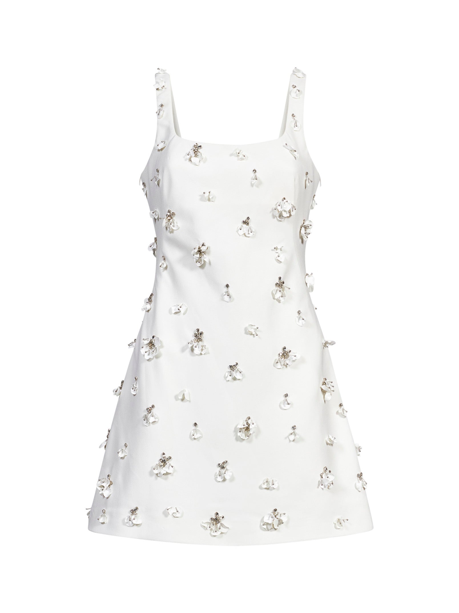 Abito mini Ziva con cristalli in bianco 