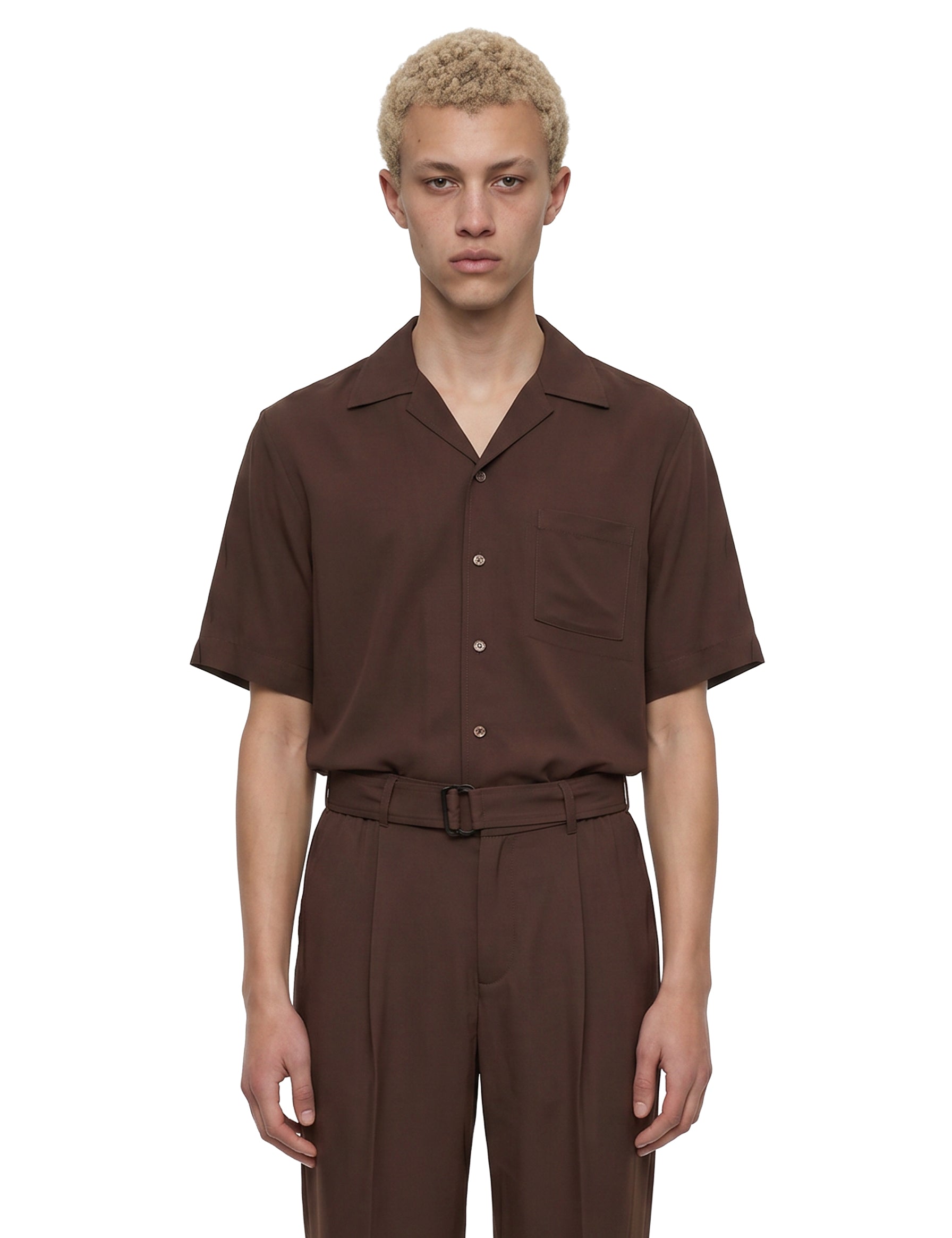 Camicia Cade Camp in marrone 