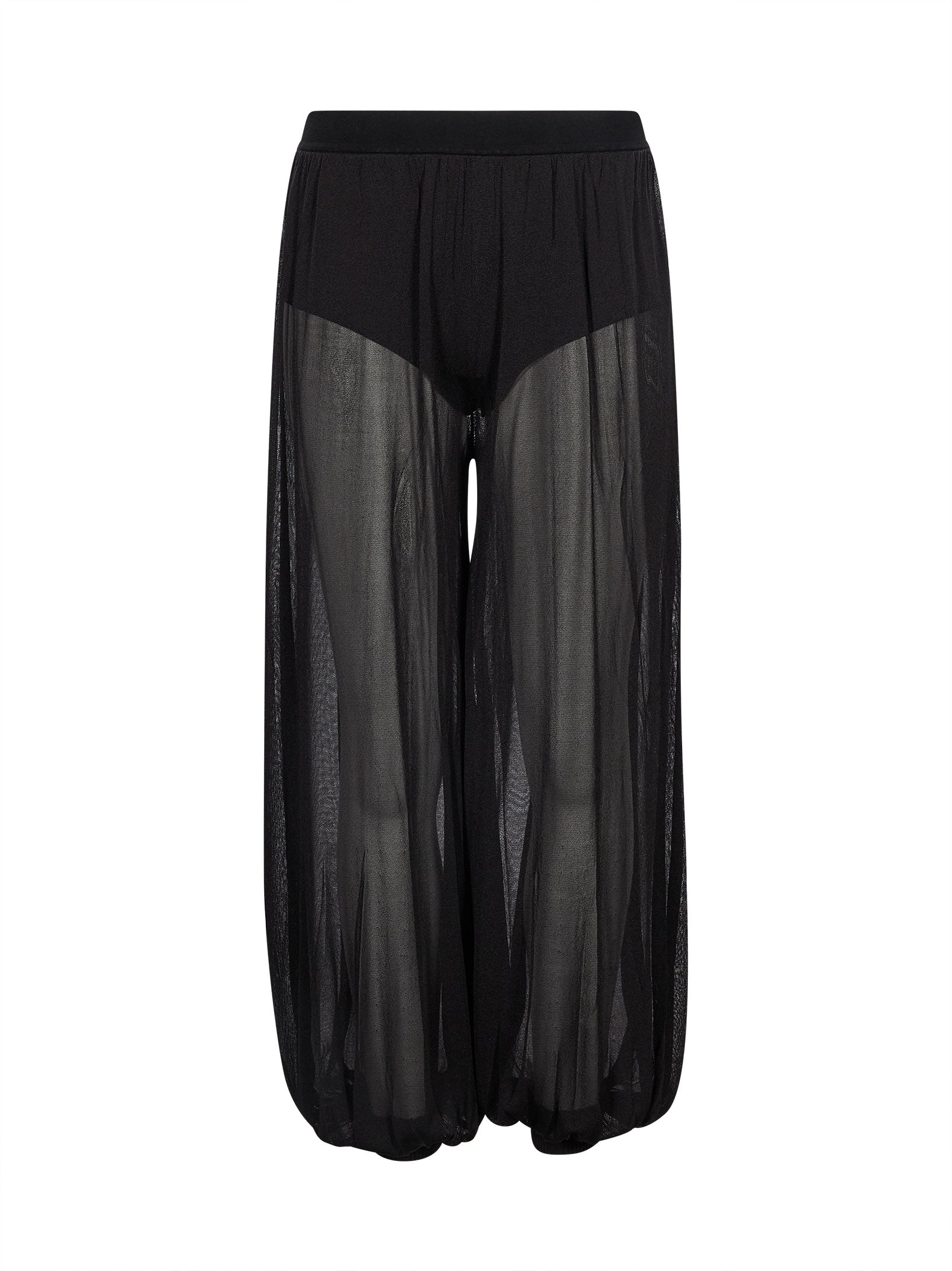 Pantaloni semi trasparenti Flora in nero 