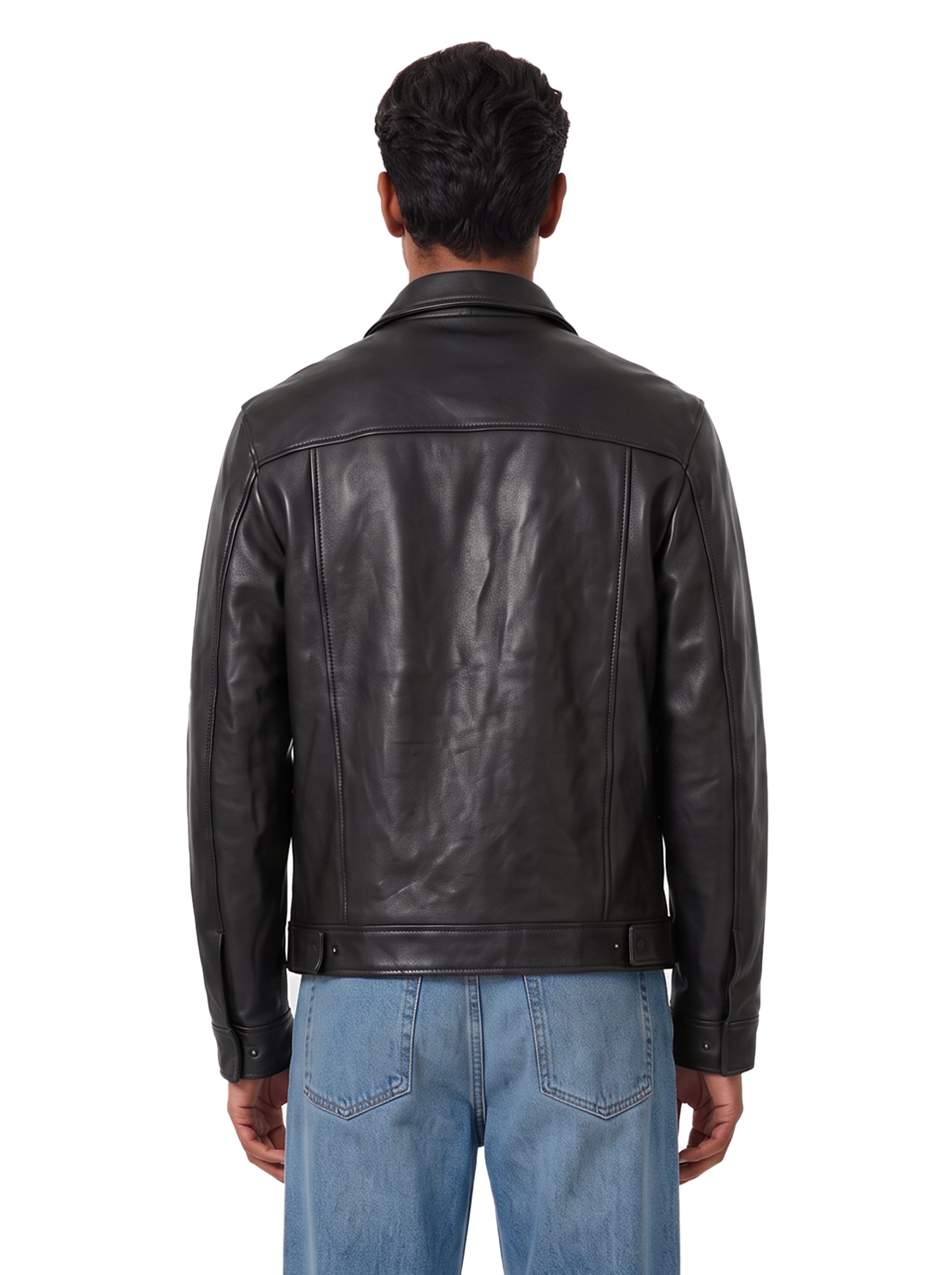 Giacca in pelle in nero 