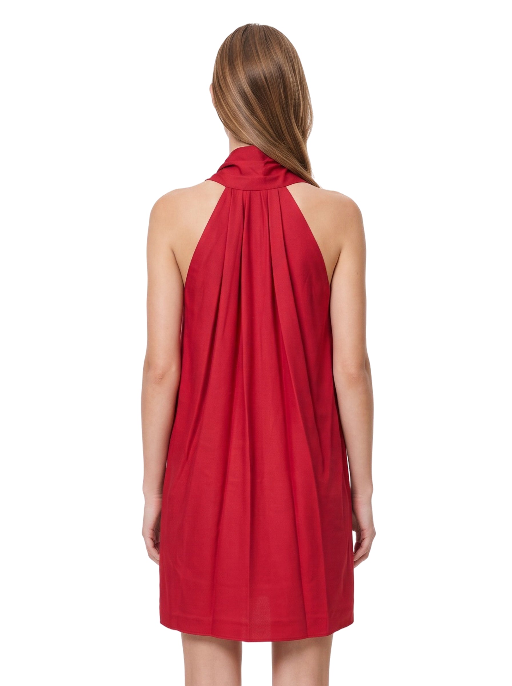 Abito corto Toni in raso rosso 