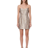 Abito Darcie in jacquard metallizzato oro 