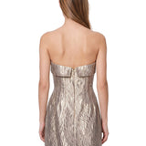 Abito Darcie in jacquard metallizzato oro 