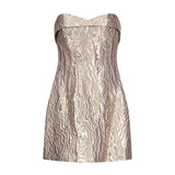 Abito Darcie in jacquard metallizzato oro 