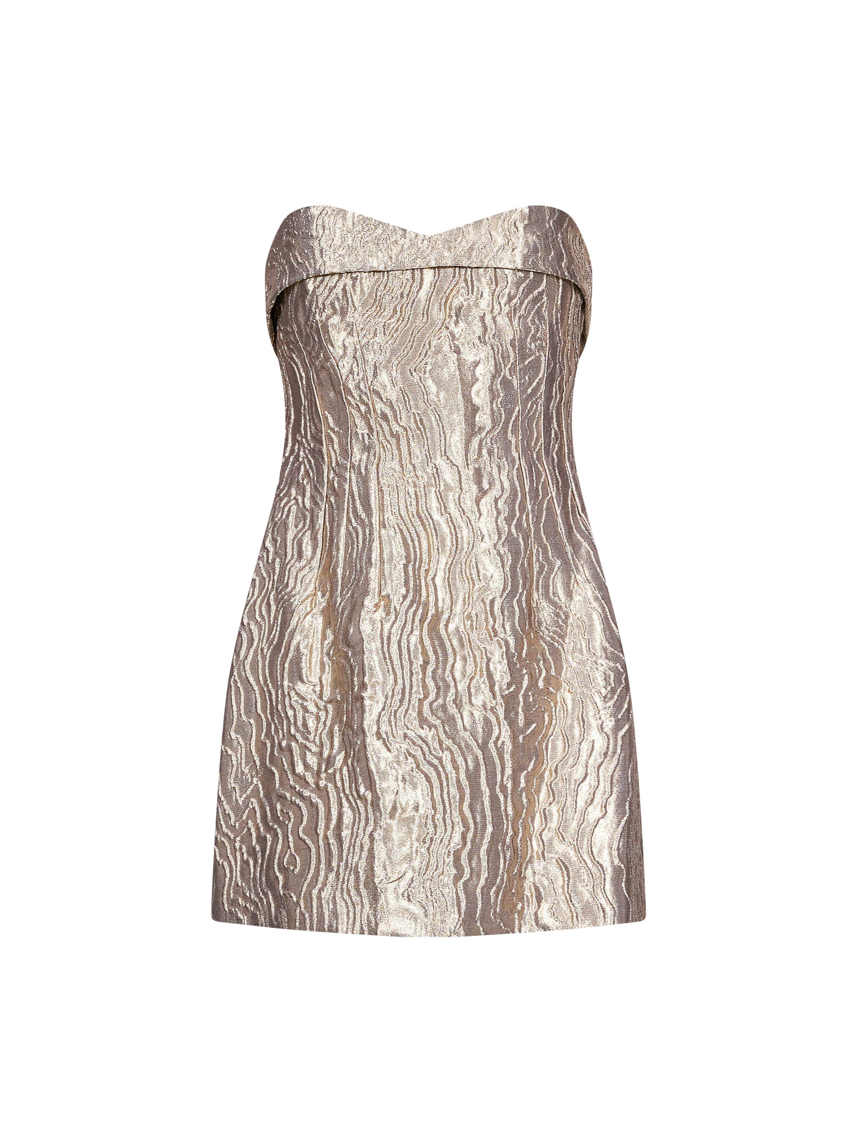 Abito Darcie in jacquard metallizzato oro 