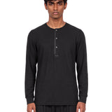 Maglia Henley girocollo in nero 