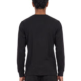 Maglia Henley girocollo in nero 