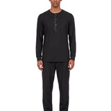 Maglia Henley girocollo in nero 