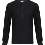 Maglia Henley girocollo in nero 