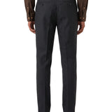 Pantalone con pences in grigio antracite 
