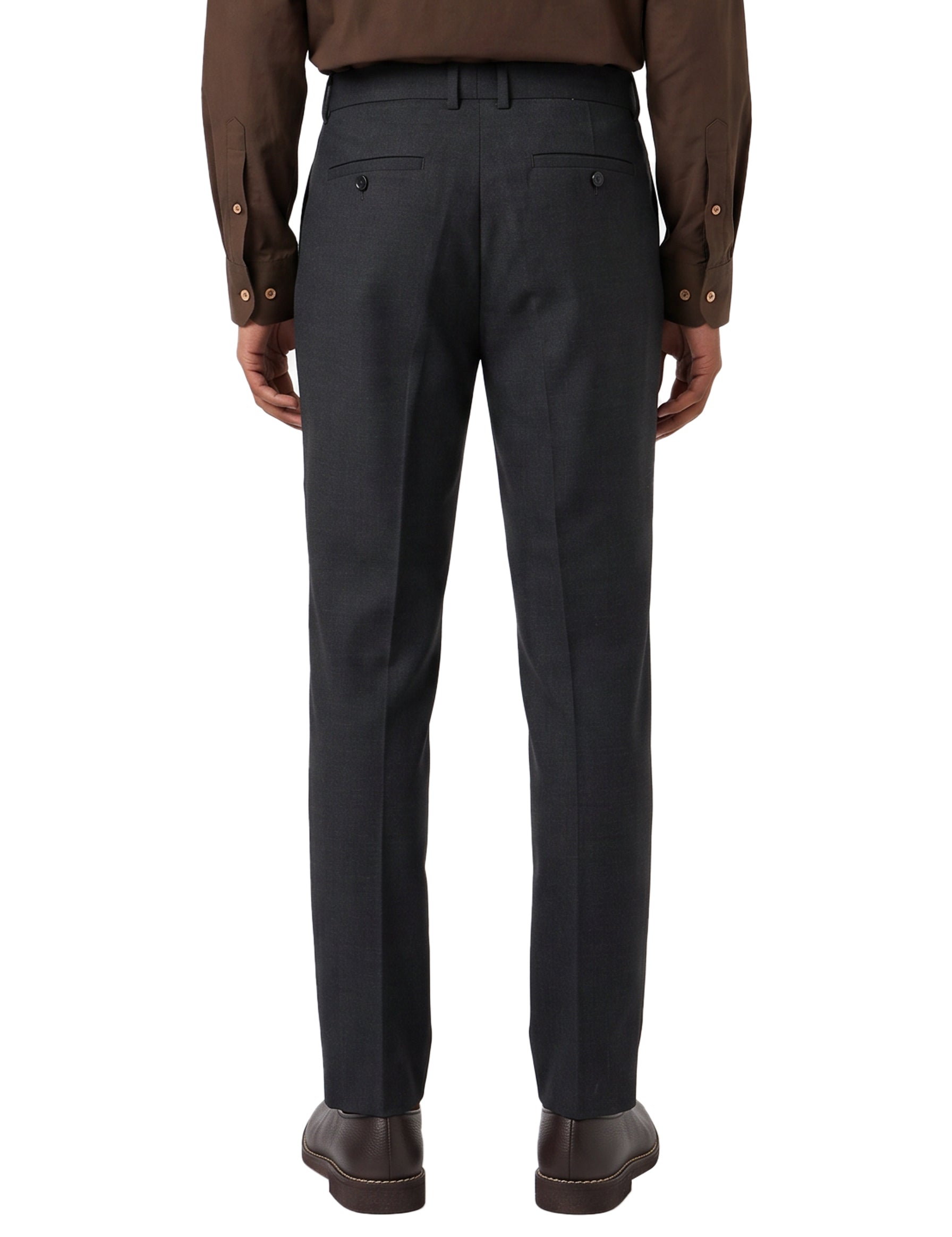 Pantalone con pences in grigio antracite 